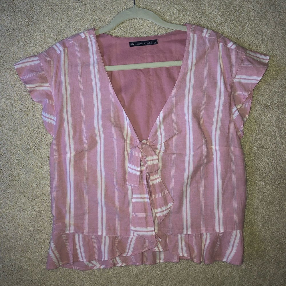 Abercrombie Pink & White Blouse